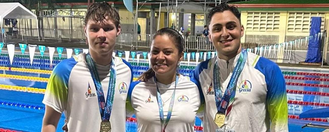 Neythan Alfaro y William Barrantes logran ocho medallas para Grecia en paranatación